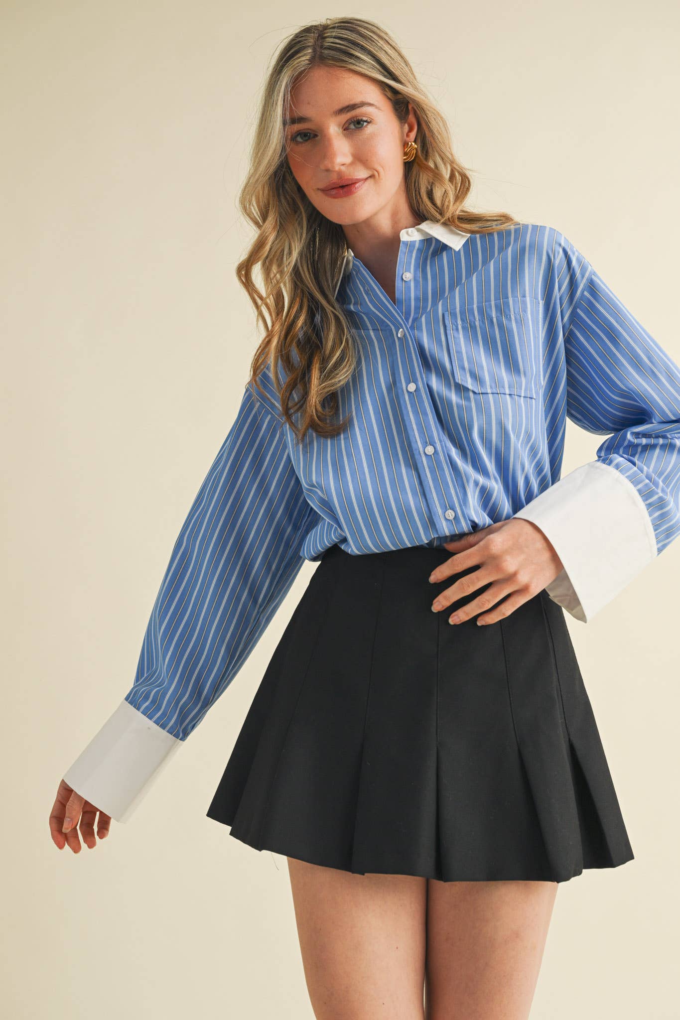 WIDE CUFF BUTTON DOWN SHIRT
