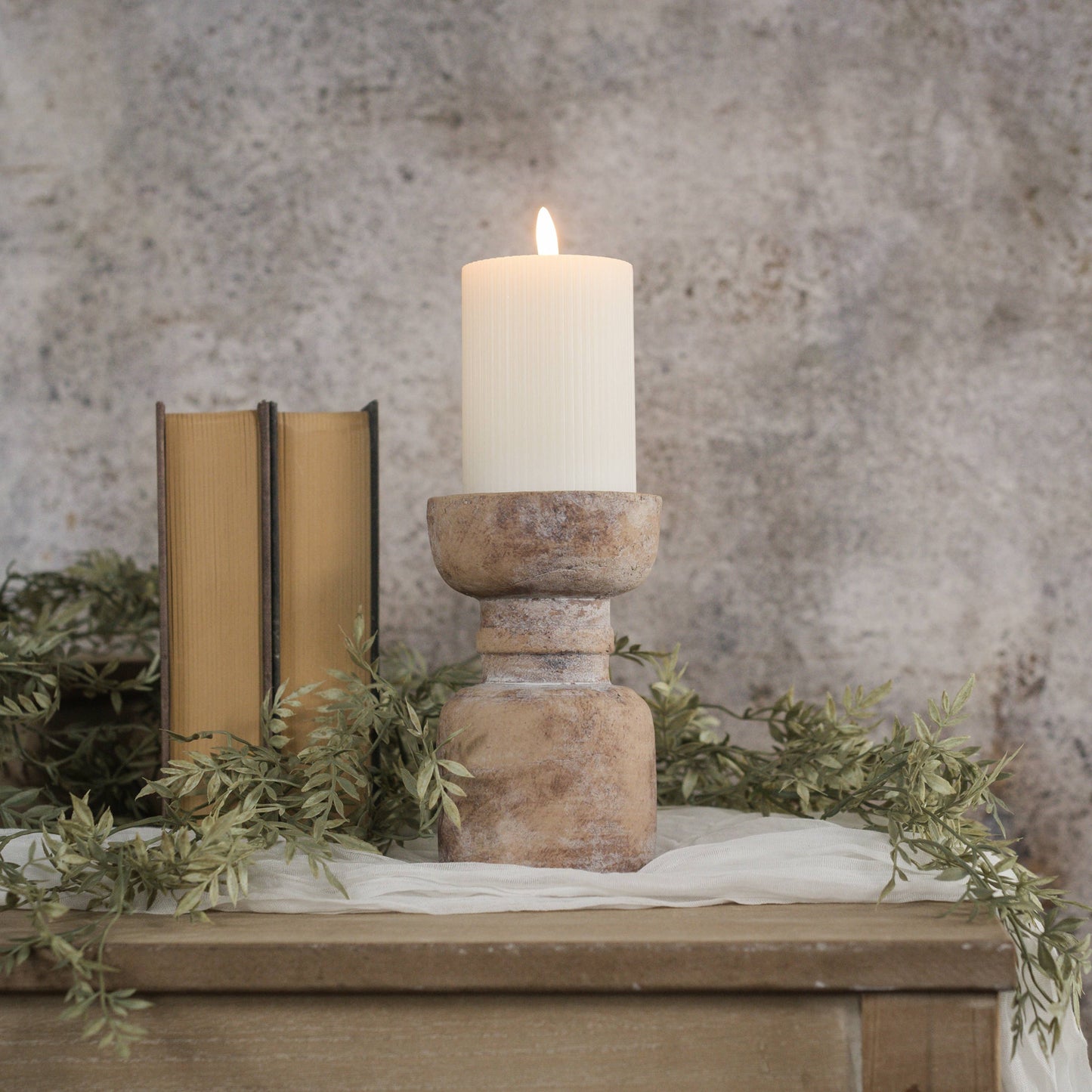 6.5" TERRACOTTA PILLAR CANDLE HOLDER