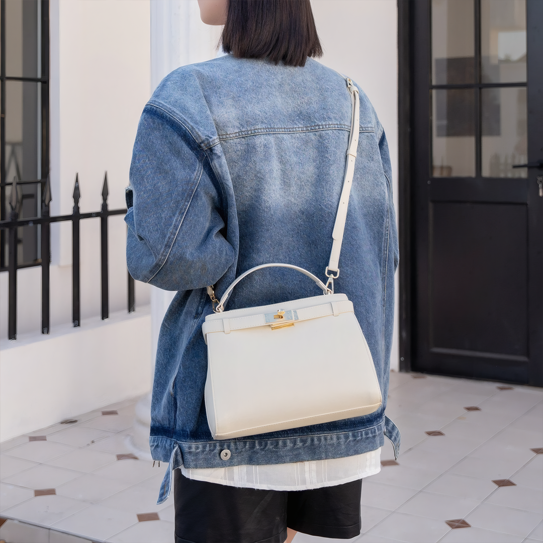 Clara Handbag: Beige