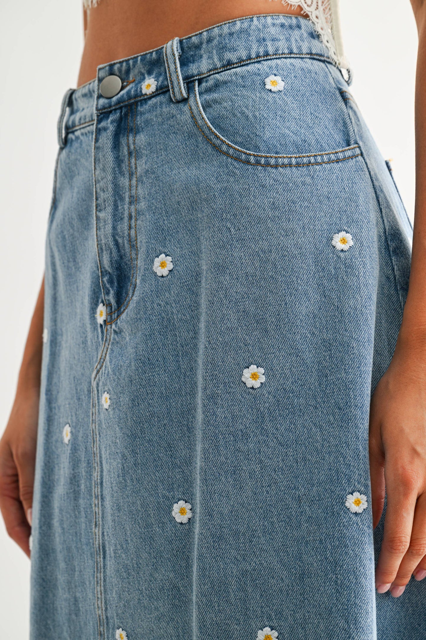 The Blue Magnolia Midi Skirt