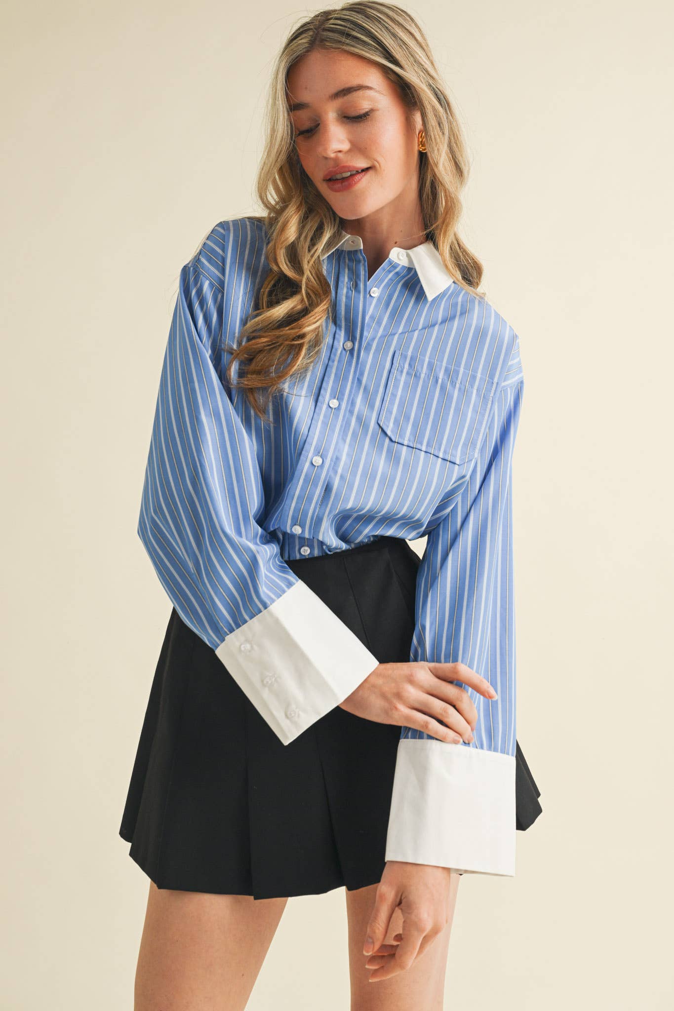 WIDE CUFF BUTTON DOWN SHIRT