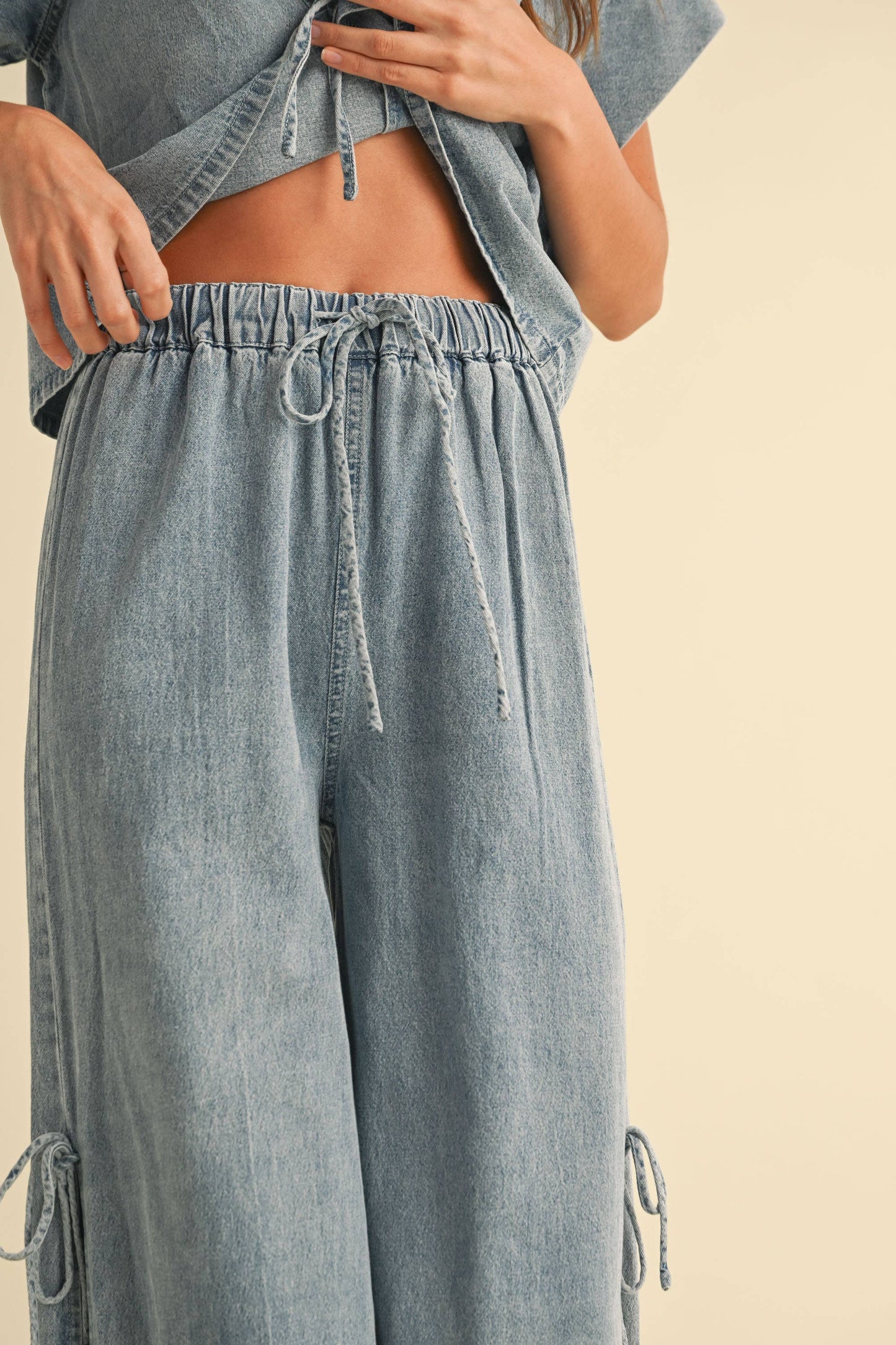 The Darling Denim Bow Pants