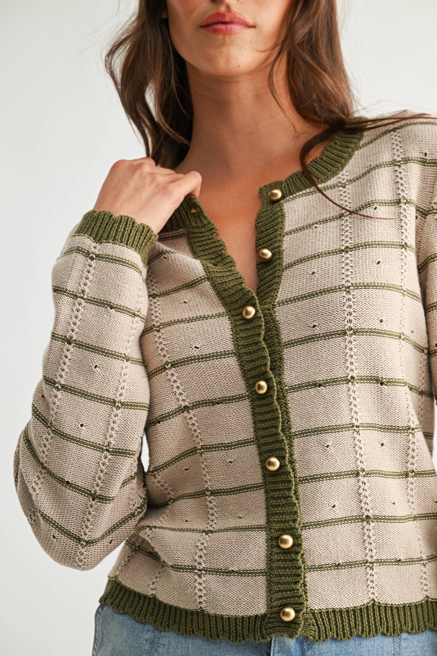 The Olive Grove Button-Up Cardigan