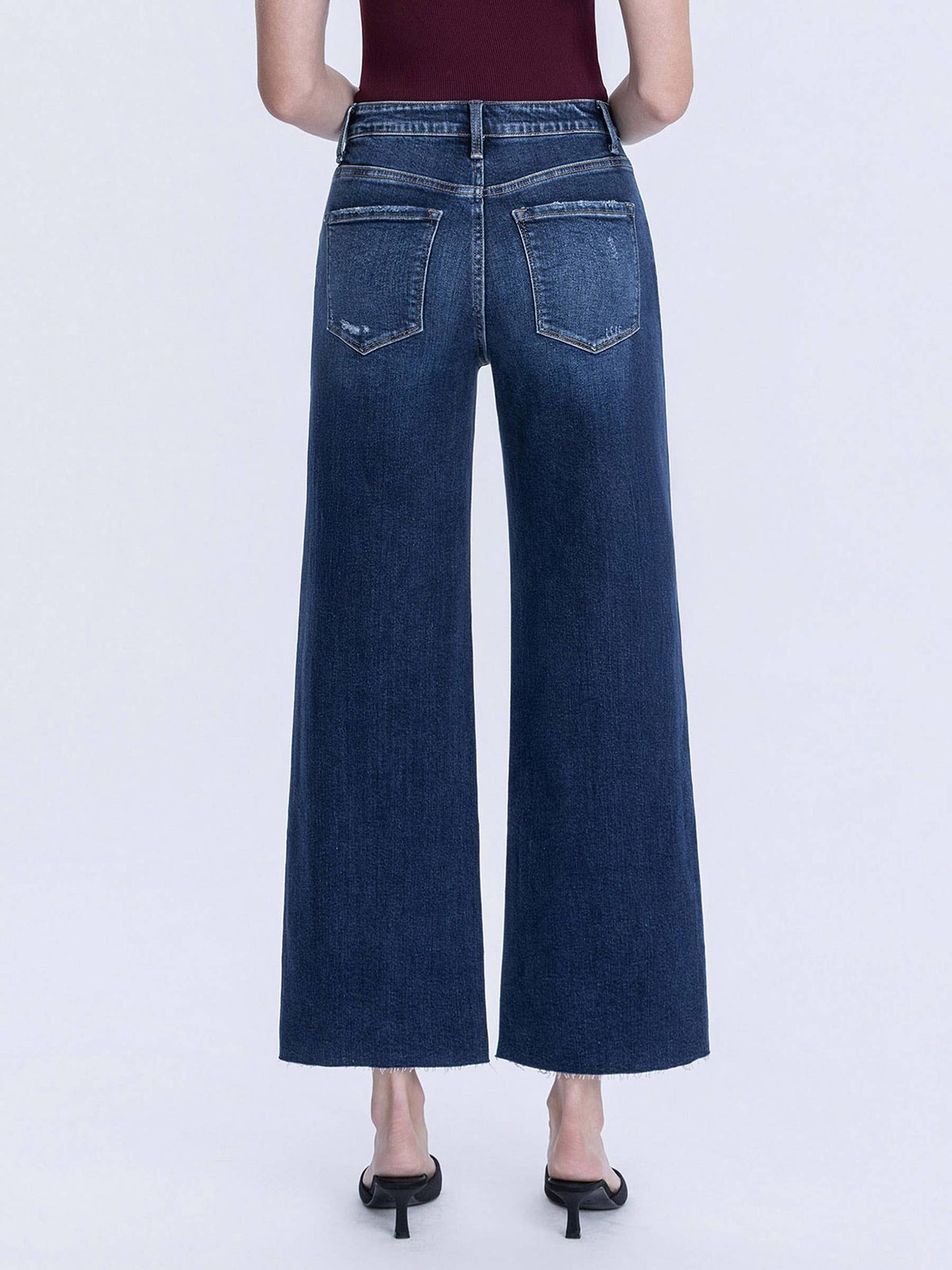 TUMMY CONTROL SUPER HIGH RISE WIDE LEG JEANS