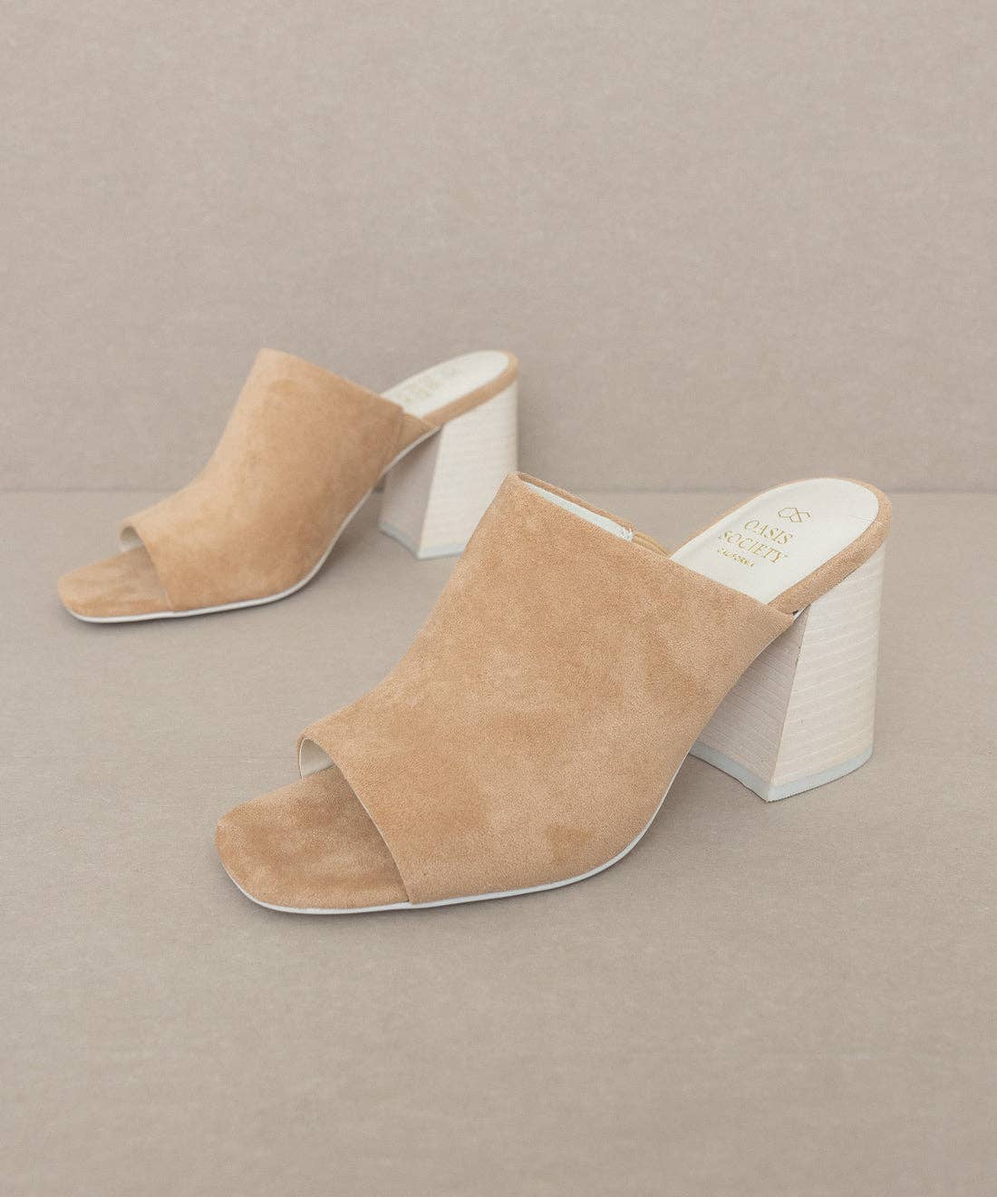 The Kathleen Almond | Block Heel Slides