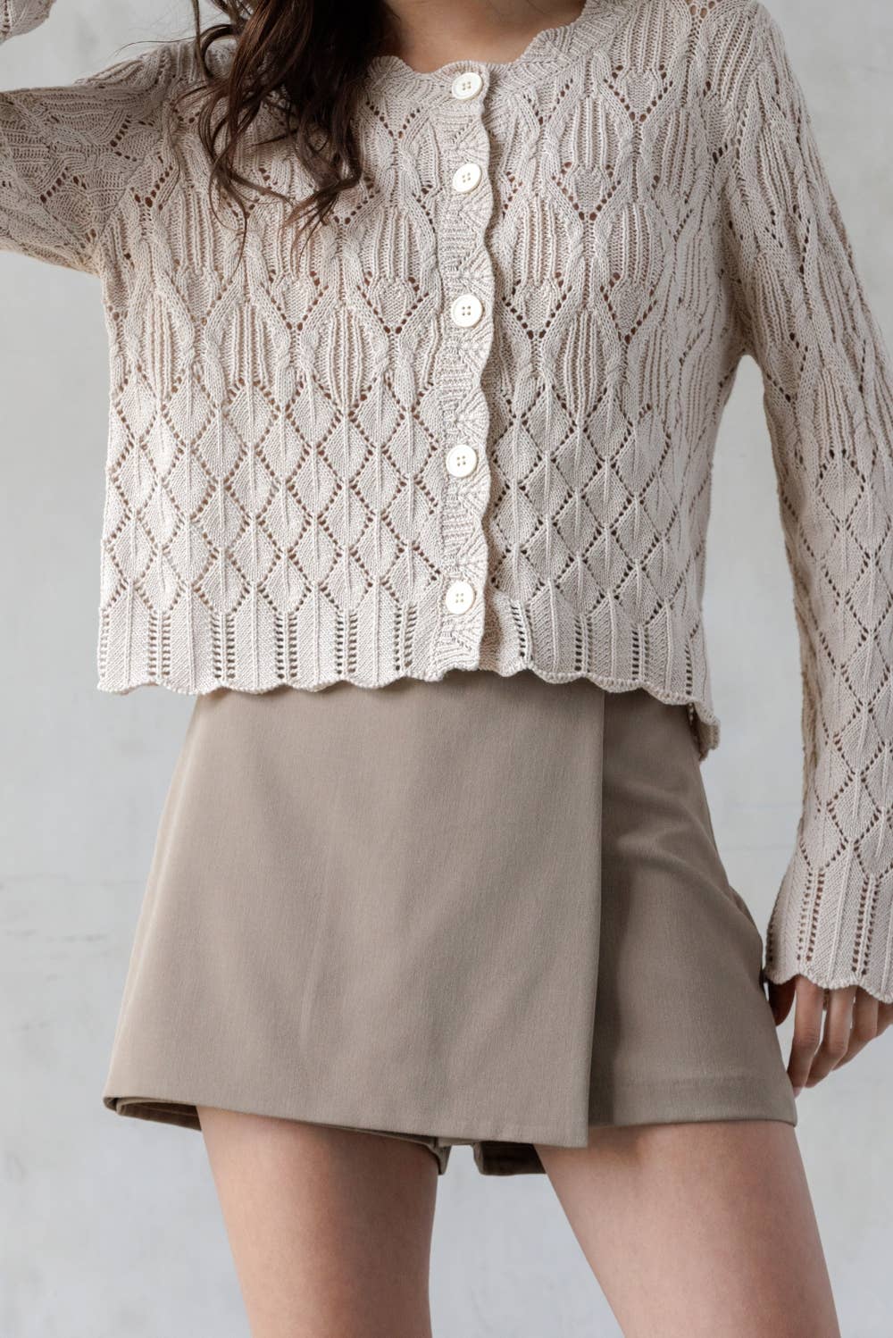Beige Mini Skort