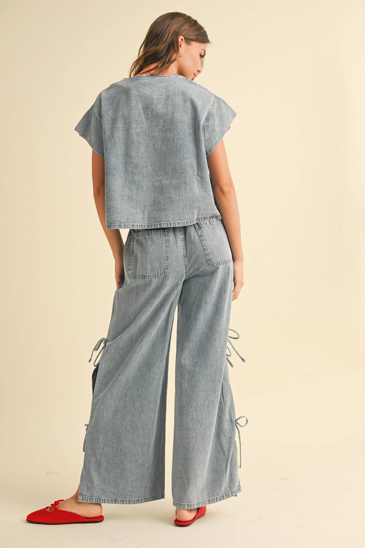 The Darling Denim Bow Pants