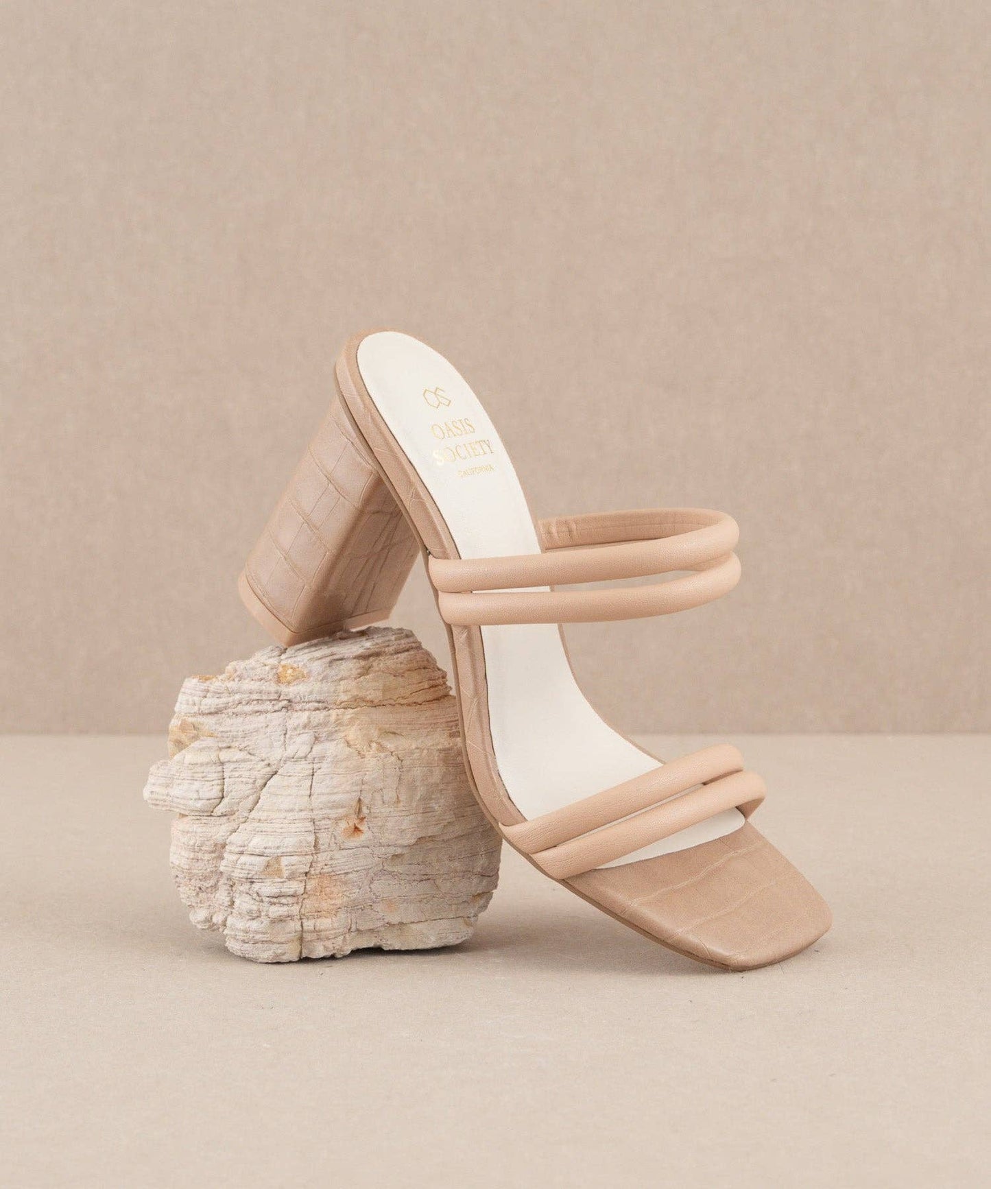 Strappy Aligator Block Heel