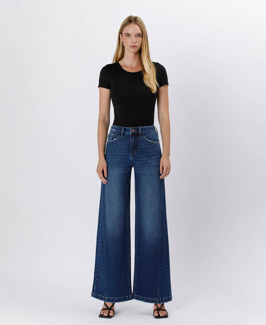 TUMMY CONTROL HIGH RISE WIDE LEG JEANS