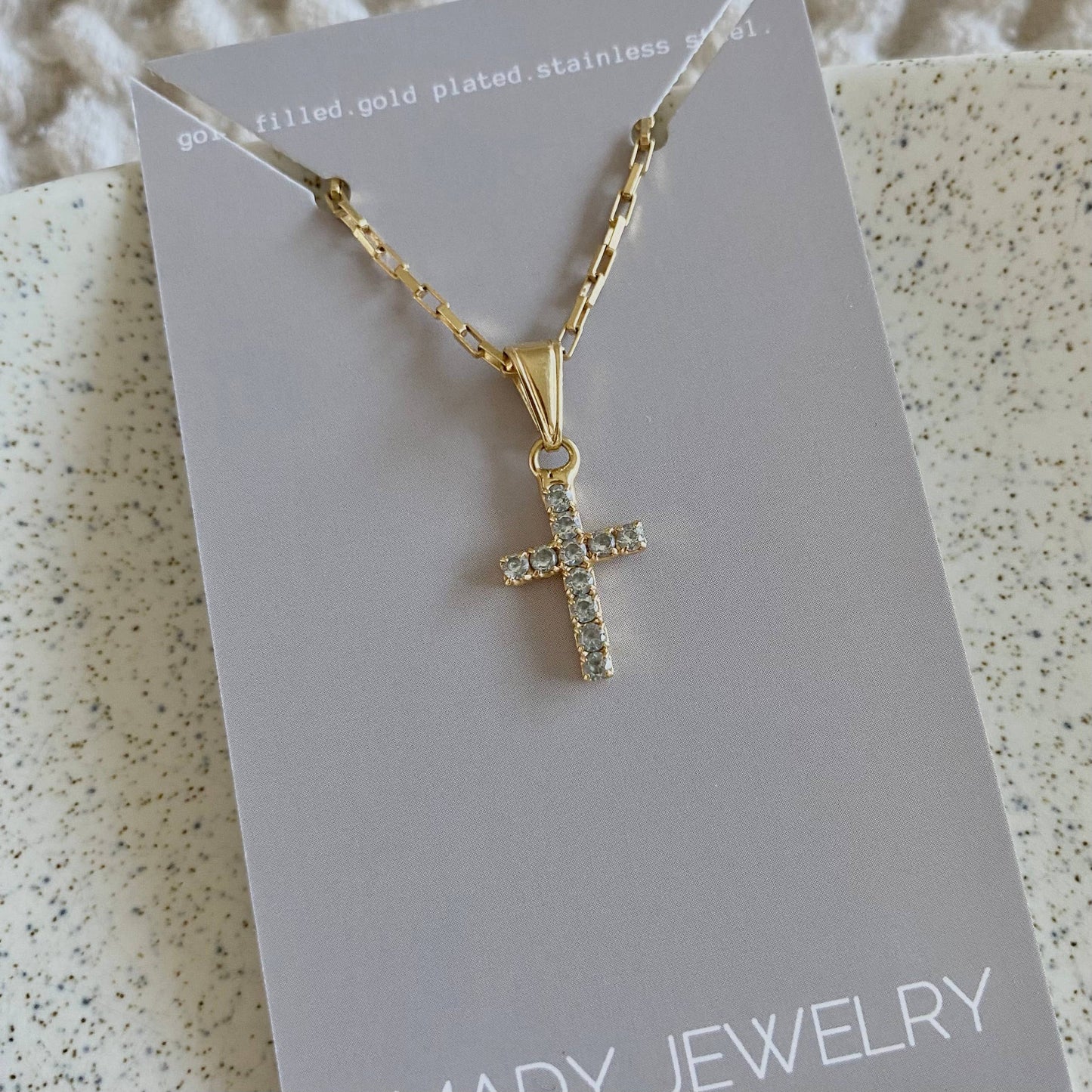 Cross 18k Gold Filled Charm Necklace
