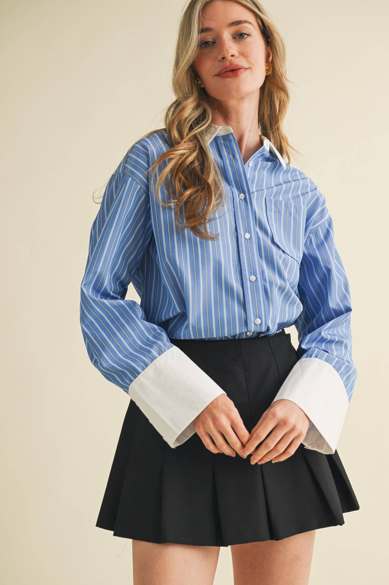 WIDE CUFF BUTTON DOWN SHIRT