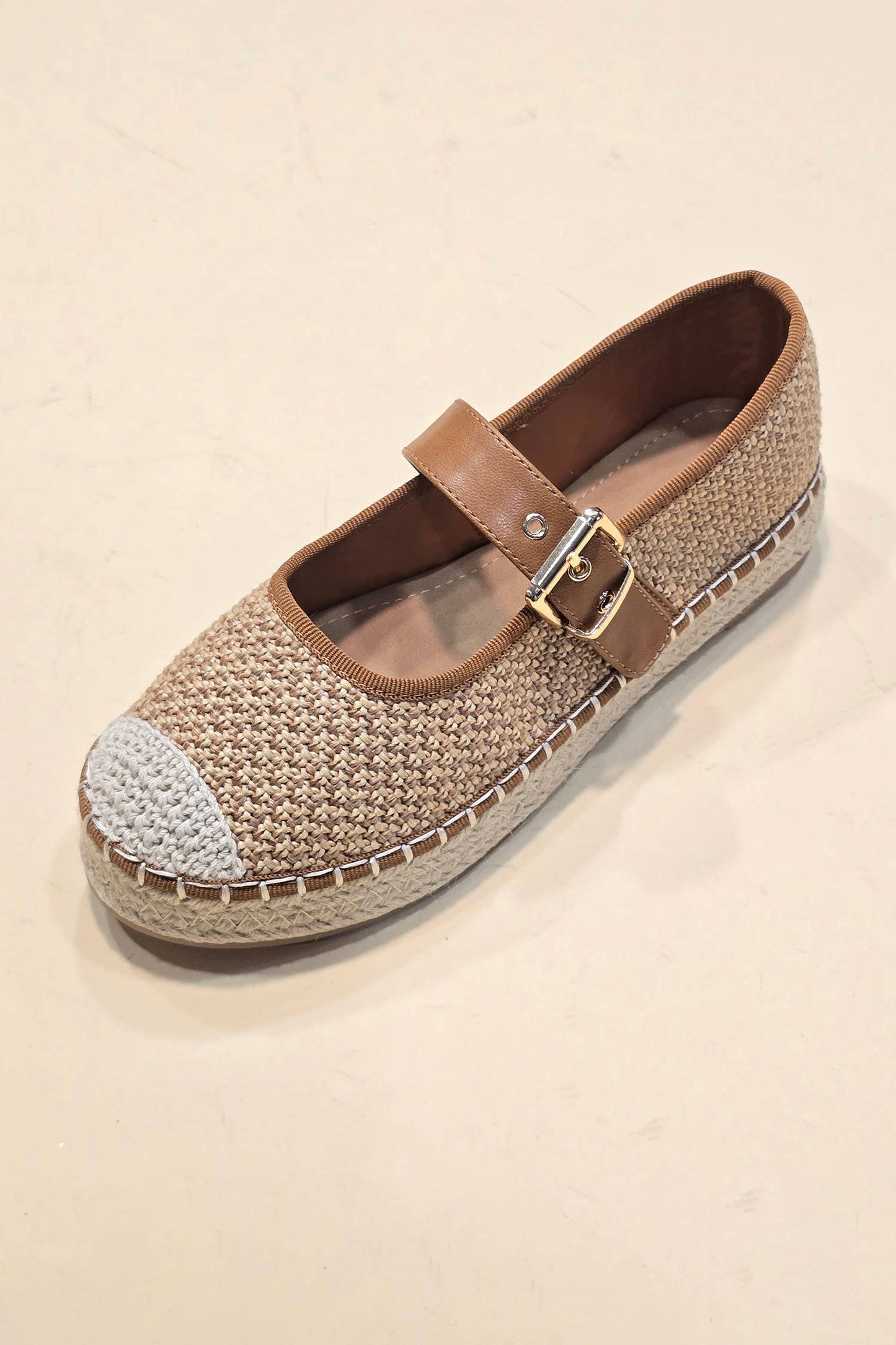 The Colette Woven Mary Jane — Natural