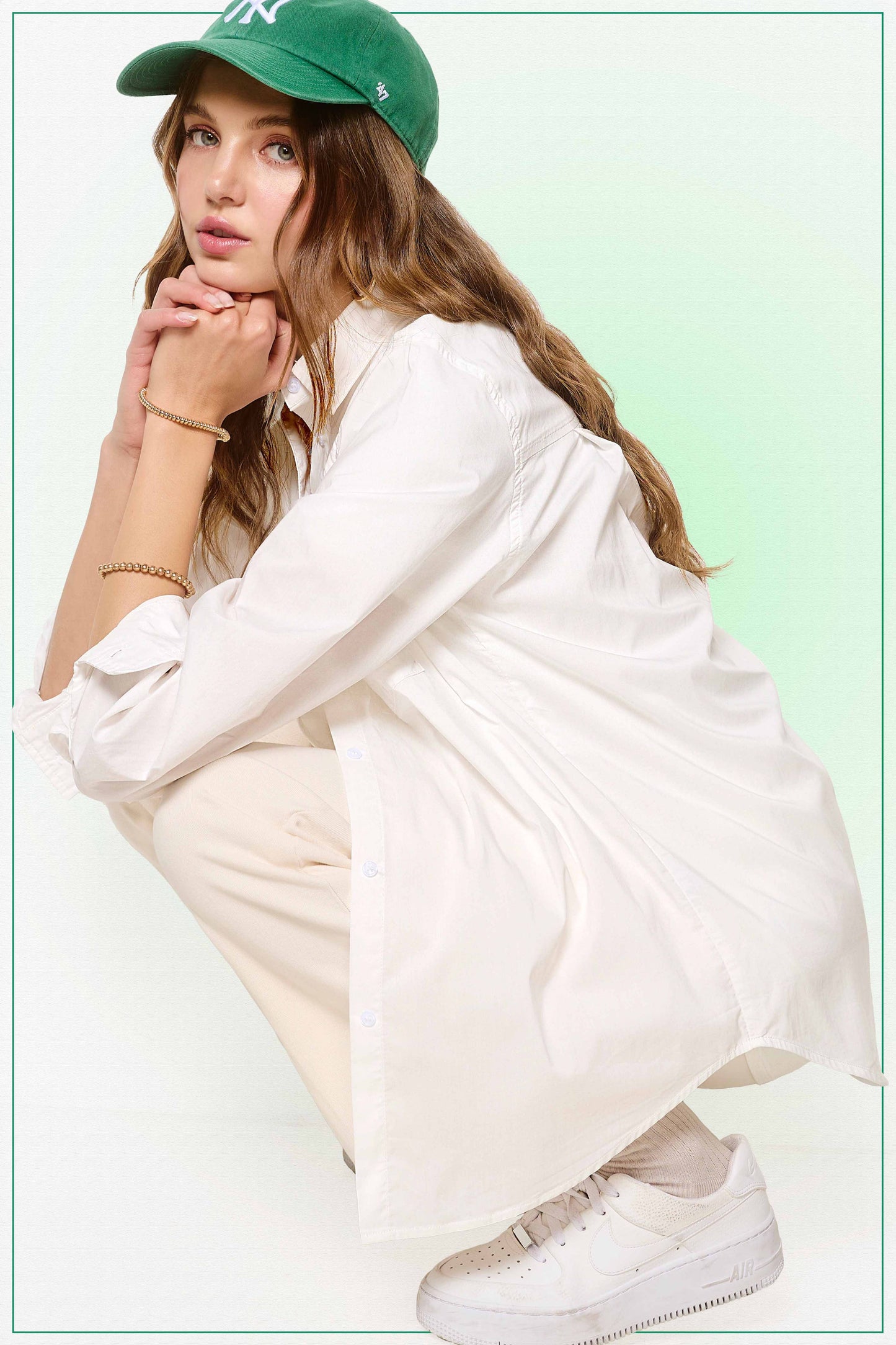Oversized Button Down Basic Poplin Shirts
