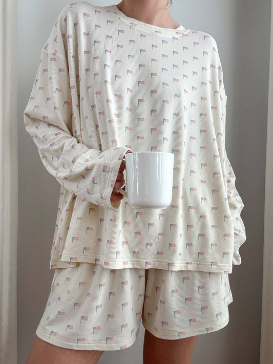 American Flag Pajama Pattern Top