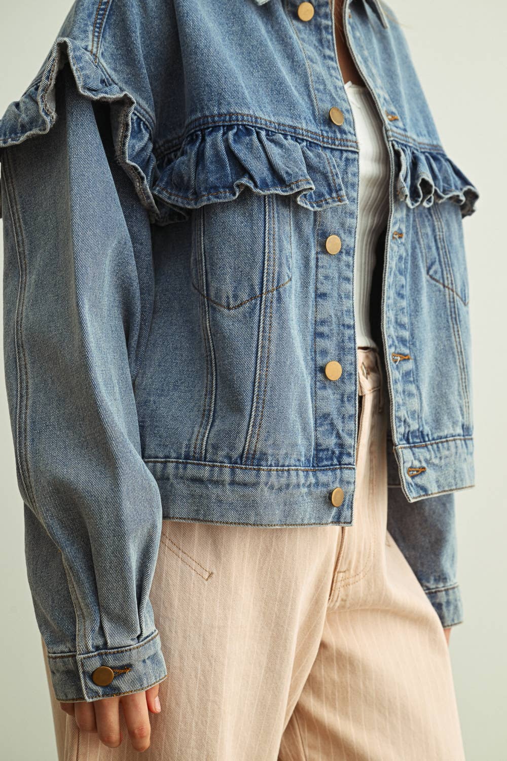 The Lottie Ruffle Denim Jacket