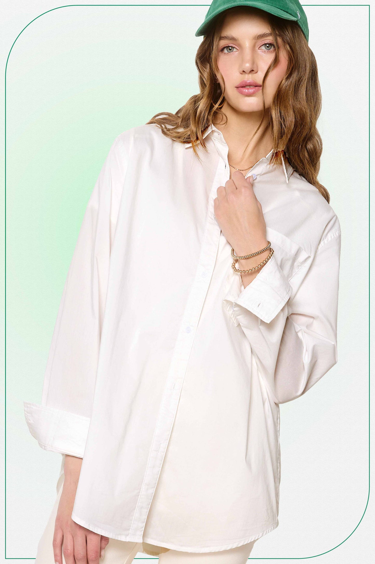 Oversized Button Down Basic Poplin Shirts