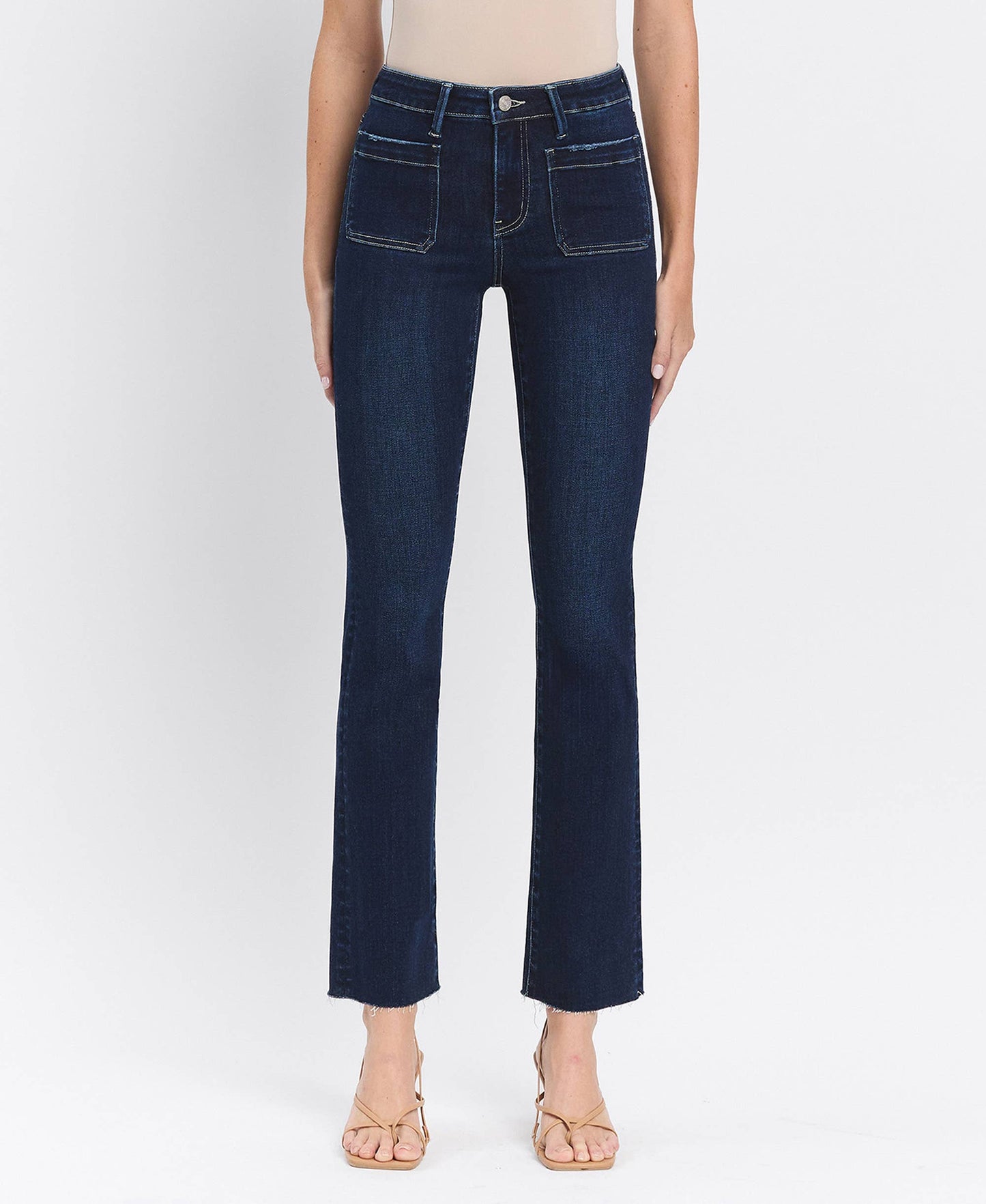 HIGH RISE MINI BOOTCUT JEANS