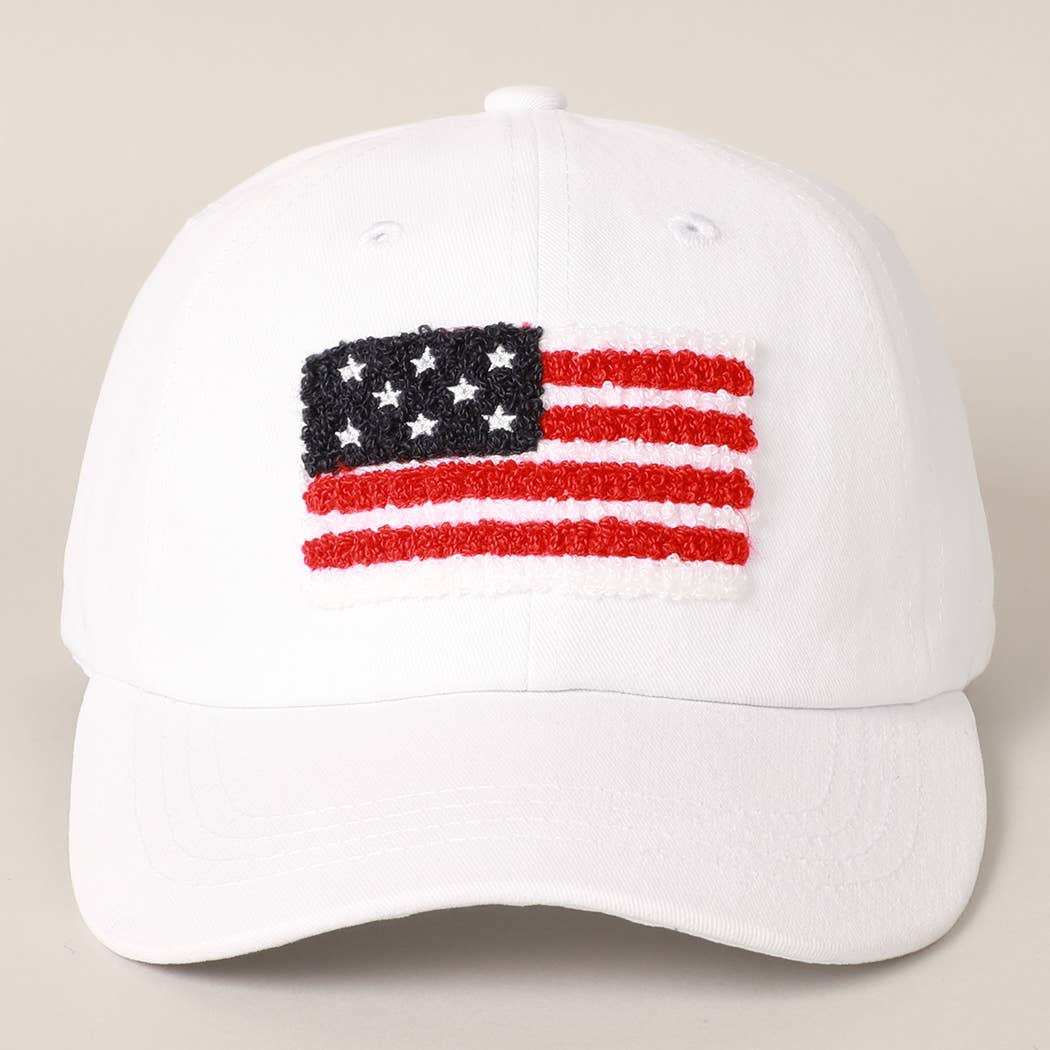 American Flag Chenille Patch Baseball Cap