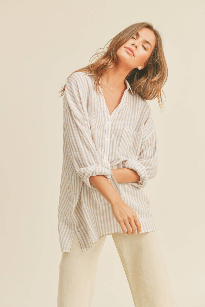 STRIPED BUTTON DOWN SHIRTS