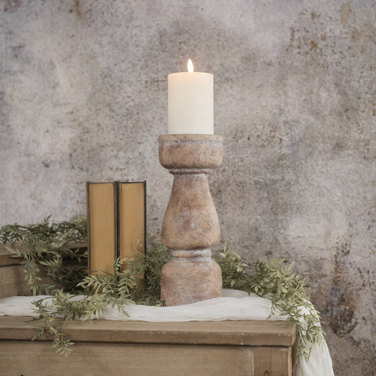 11.25" TERRACOTTA PILLAR CANDLE HOLDER