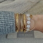 Flower Clover Shell Pearl Bracelet layering bracelet