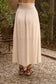 Blu Pepper - SMOCKED WAIST RUFFLE DETAIL BUTTON DOWN MIDI SKIRT: NATURAL