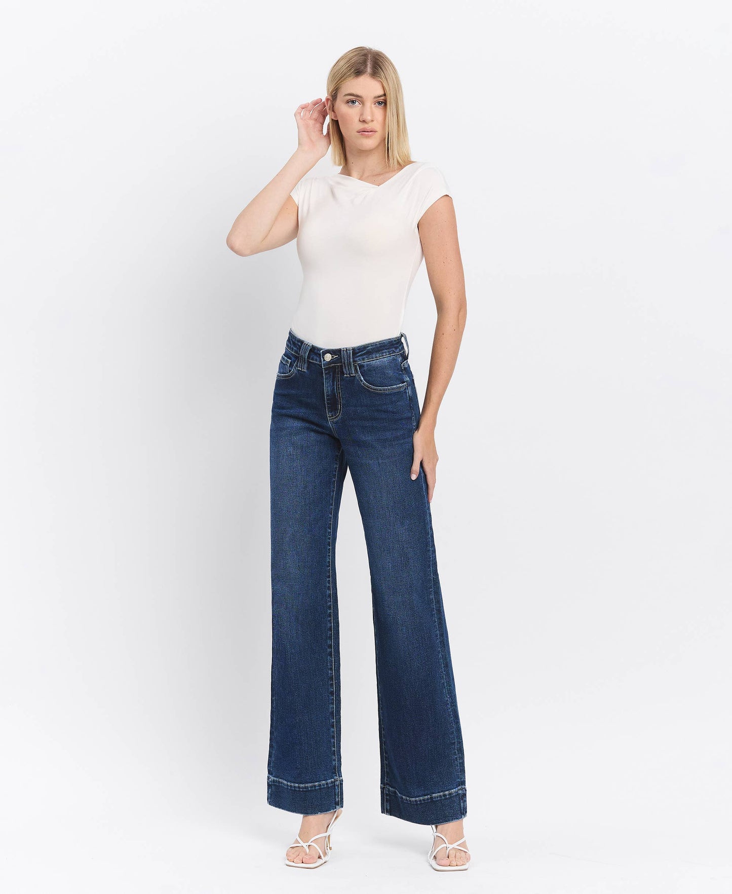 HIGH RISE TROUSER WIDE JEANS