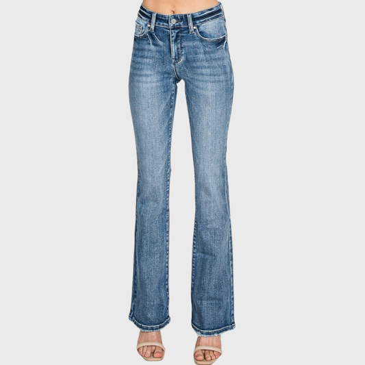 MID RISE STRETCH CLASSIC BOOTCUT JEANS