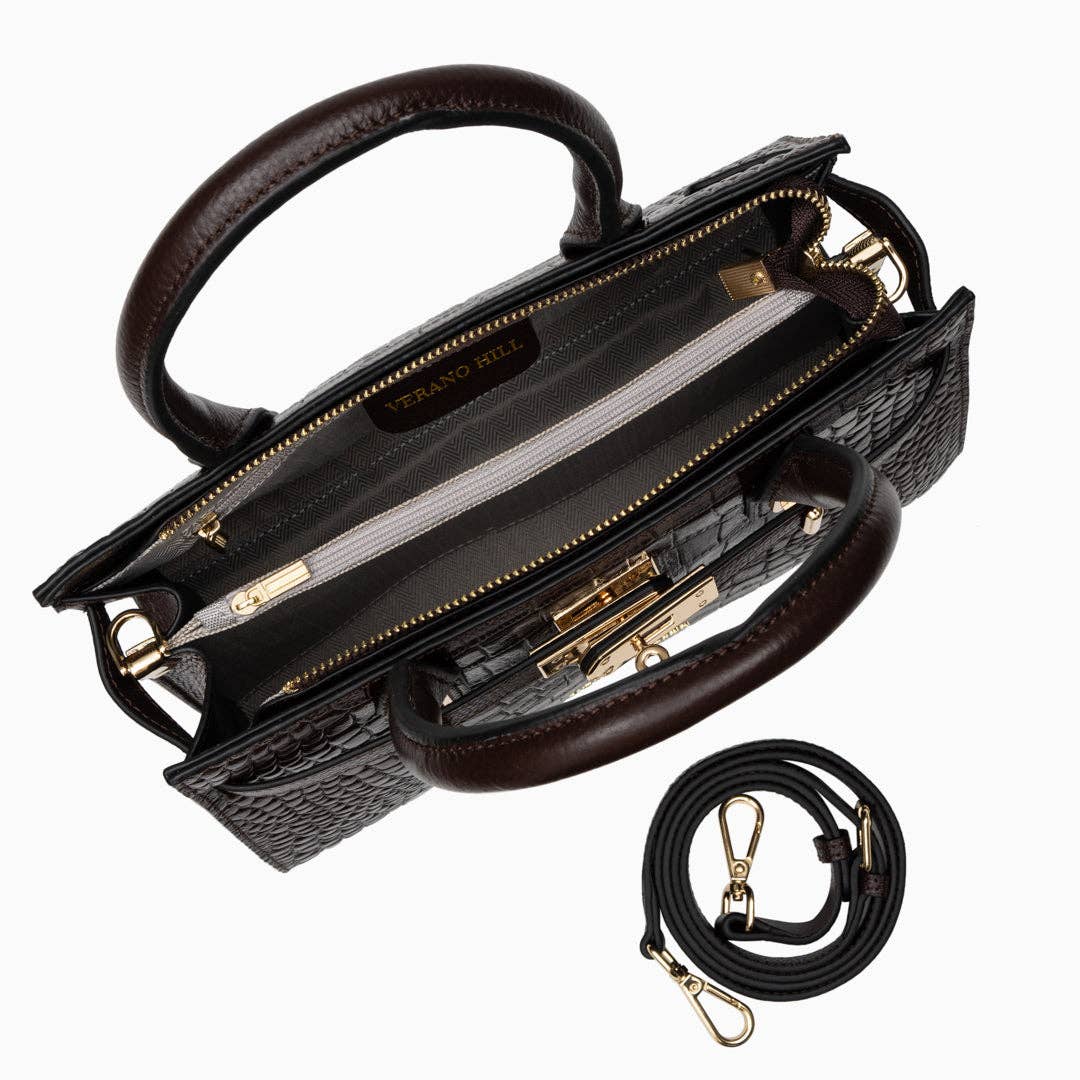 Marseille Handbag: Dark Brown