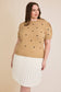 PLUS PUFF SHORT SLEEVE "HEART" EMBROIDERED SWEATER