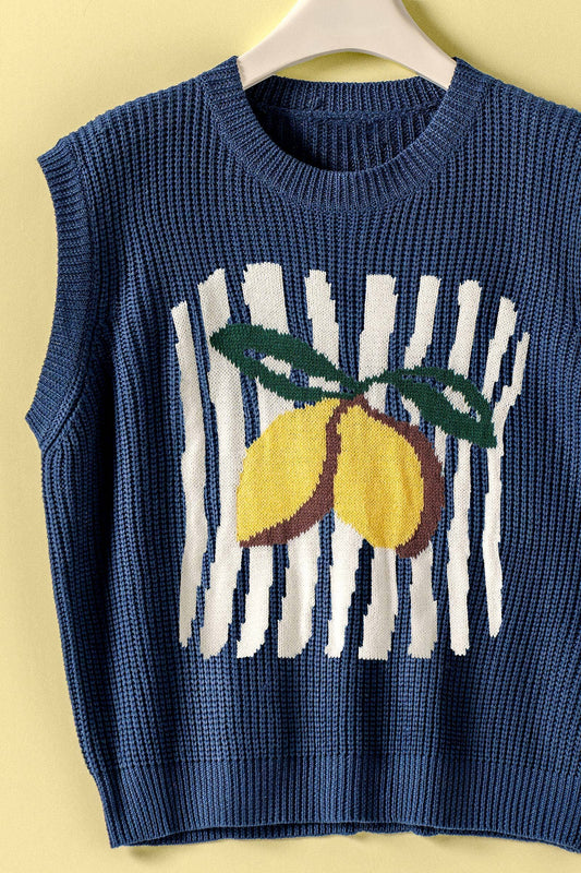 Lemon Graphic Knit Vest
