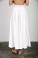 Blu Pepper - SMOCKED WAIST RUFFLE DETAIL BUTTON DOWN MIDI SKIRT: NATURAL