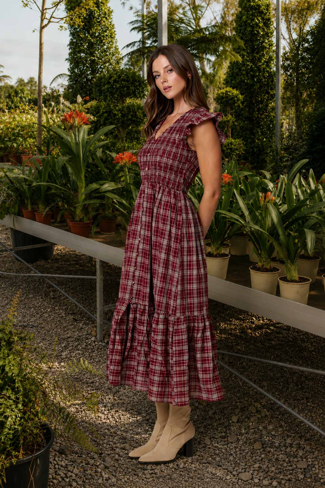 The Rosalie Plaid Midi Dress