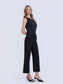 HIGH RISE RAW HEM CROP JET BLACK WIDE LEG JEANS