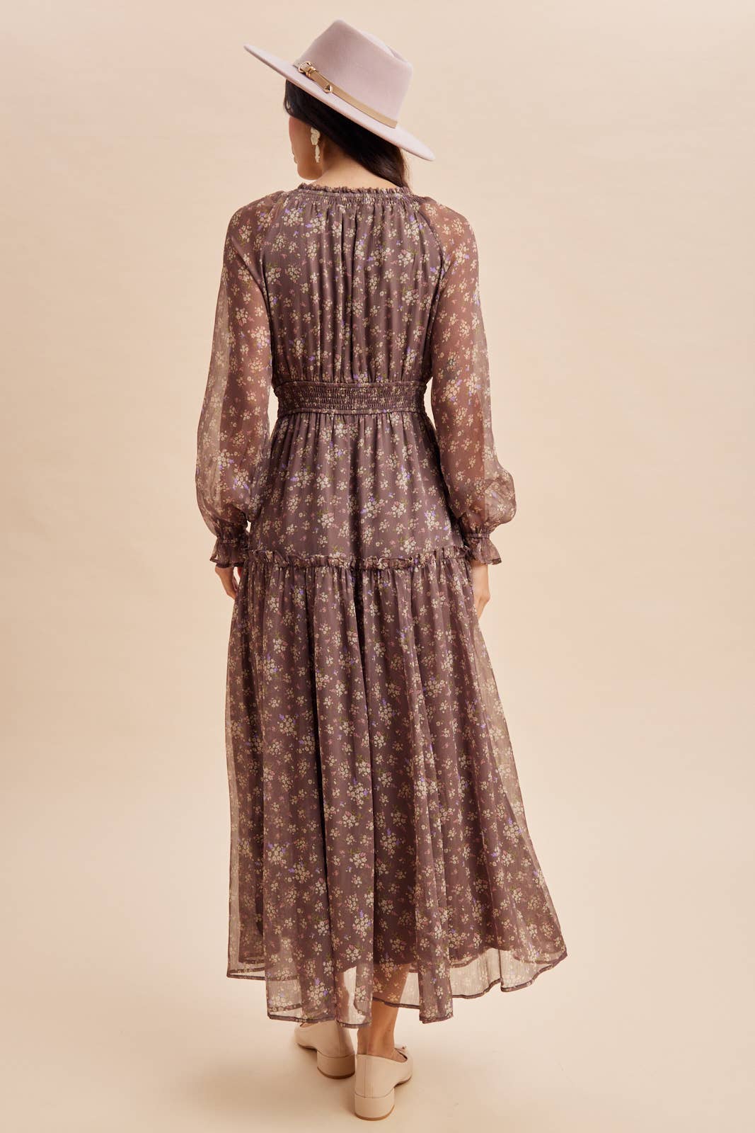 The Rosalie Floral Maxi — Chestnut