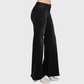 HIGH RISE BLACK WASHED WIDE LEG FLARE JEANS
