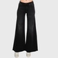 HIGH RISE BLACK WASHED WIDE LEG FLARE JEANS
