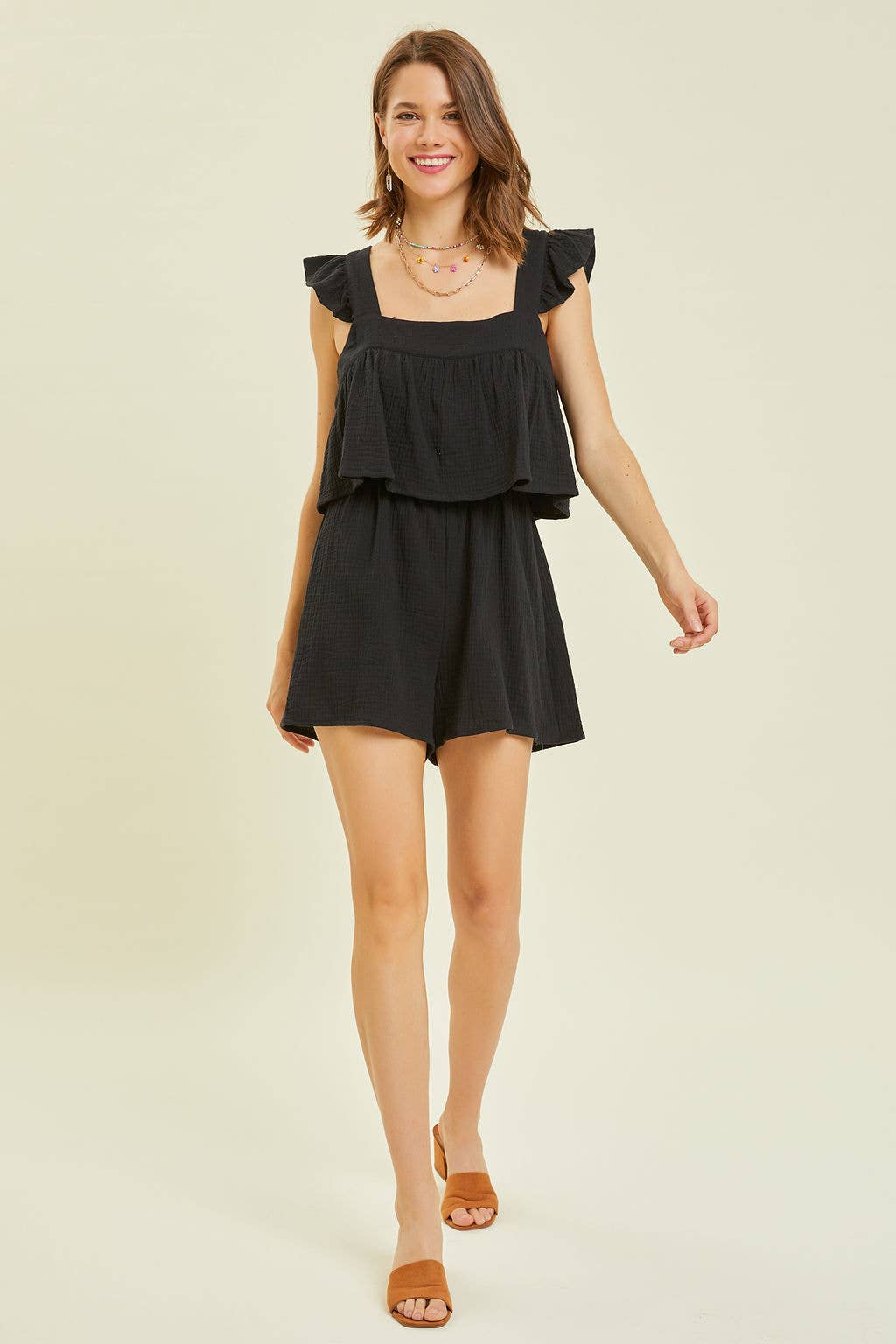 Square Neckline Romper