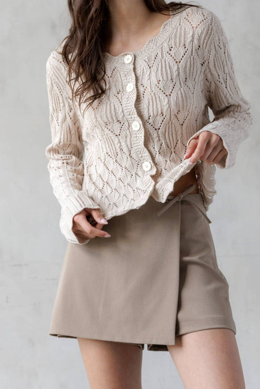 Beige Mini Skort