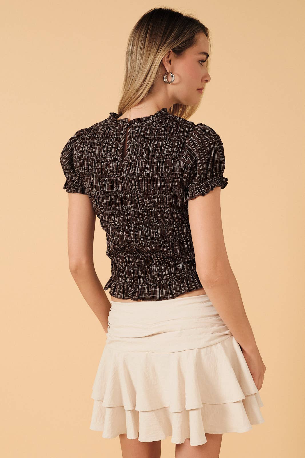 The Camille Smocked Plaid Top