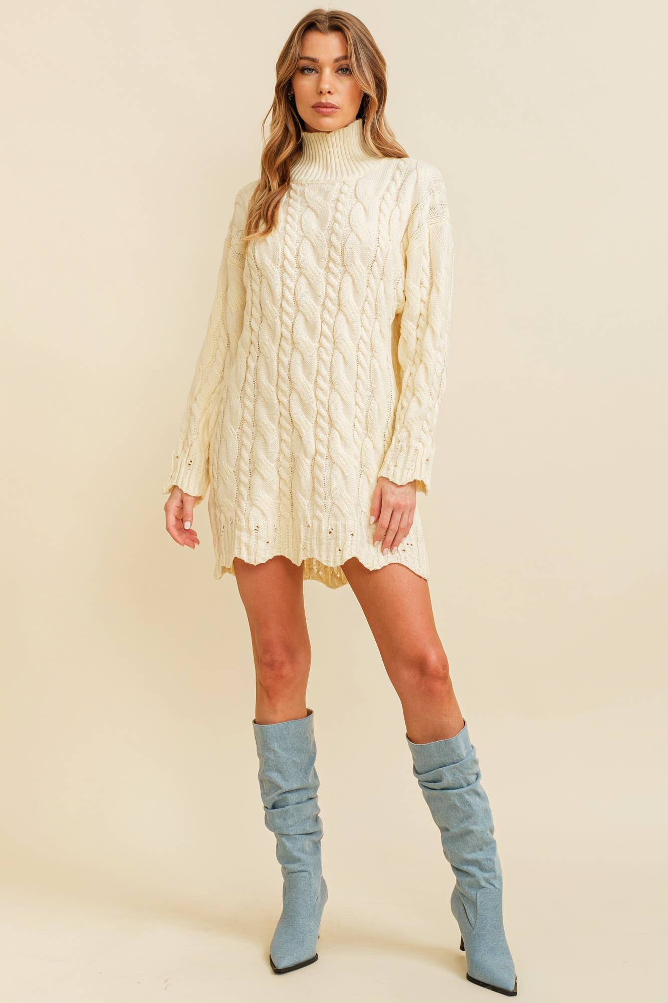 LONG SLEEVE KNIT OVERSIZED SWEATER DRESS