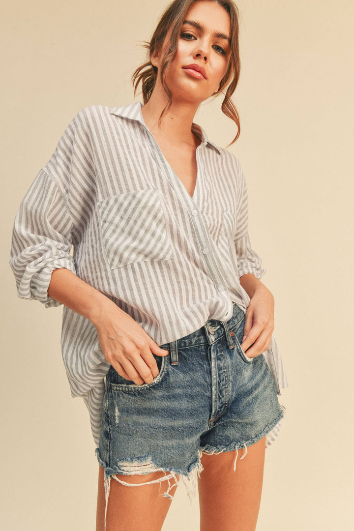 STRIPED BUTTON DOWN SHIRTS