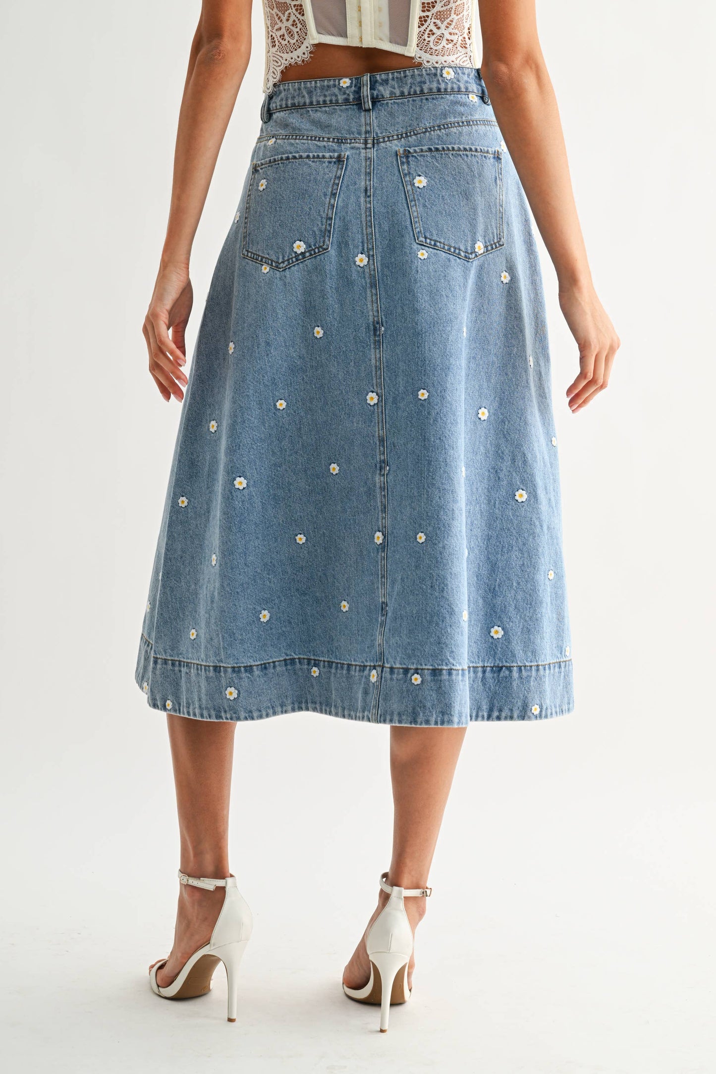 The Blue Magnolia Midi Skirt