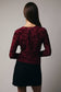 Round Neck Long Sleeve Velvet Button-Up Top