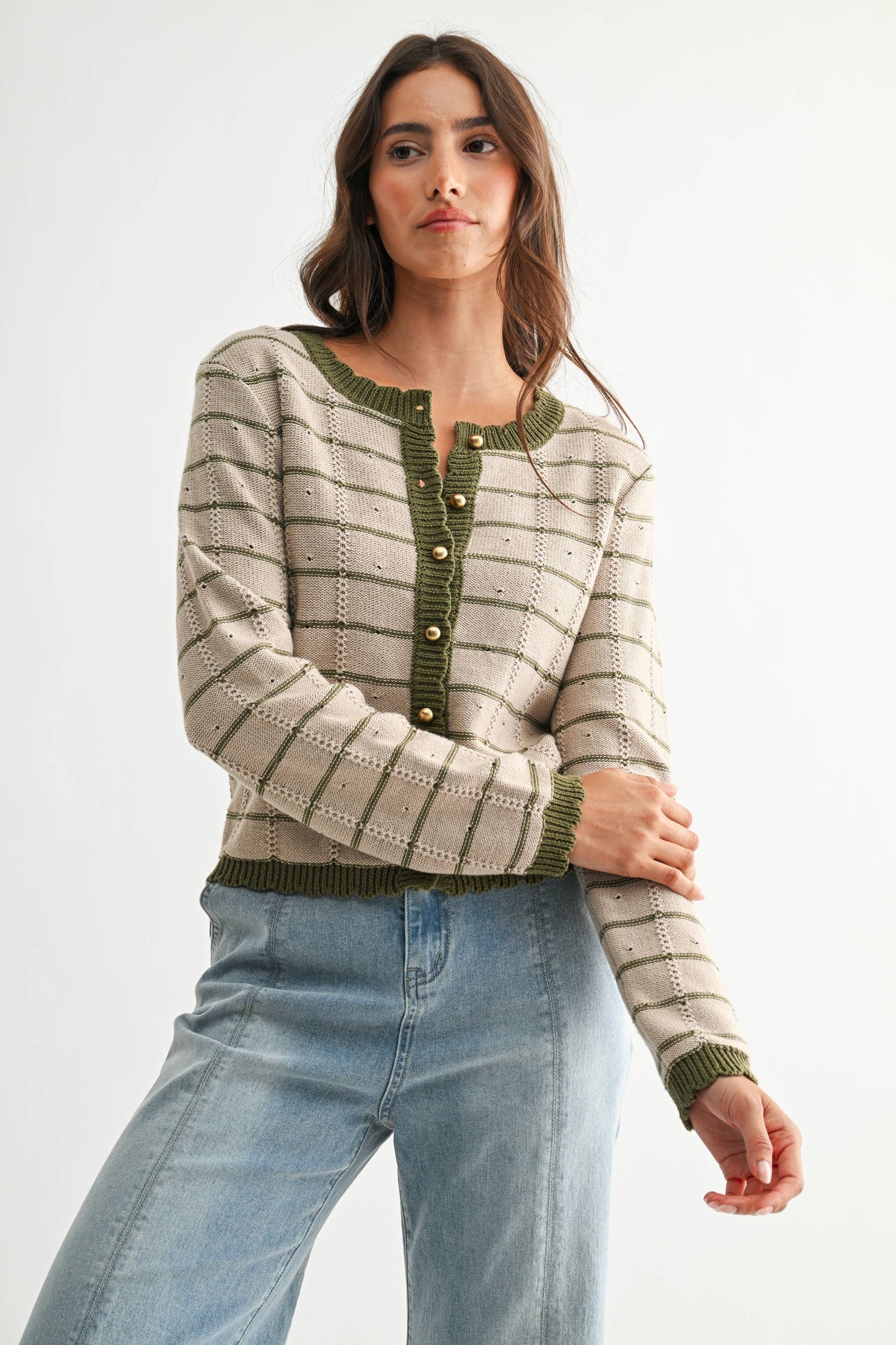The Olive Grove Button-Up Cardigan