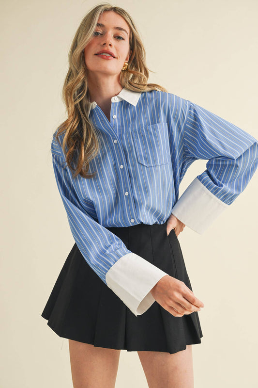 WIDE CUFF BUTTON DOWN SHIRT