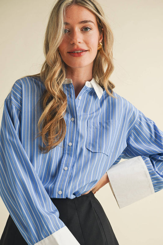 WIDE CUFF BUTTON DOWN SHIRT