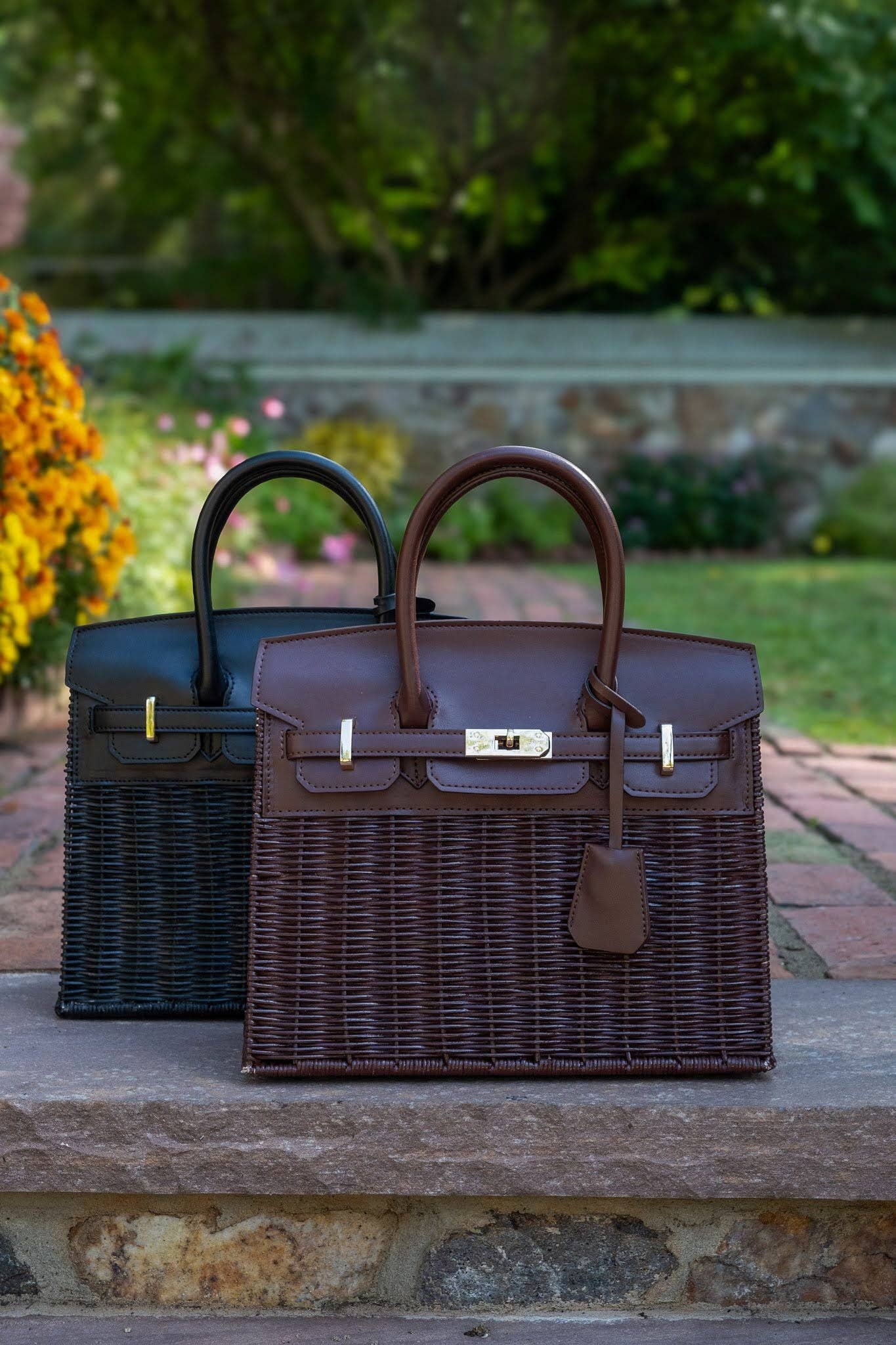 The Windsor Wicker Handbag — Chocolate