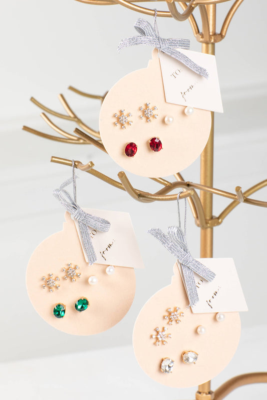 Clara Holiday Ornament Earring Trio