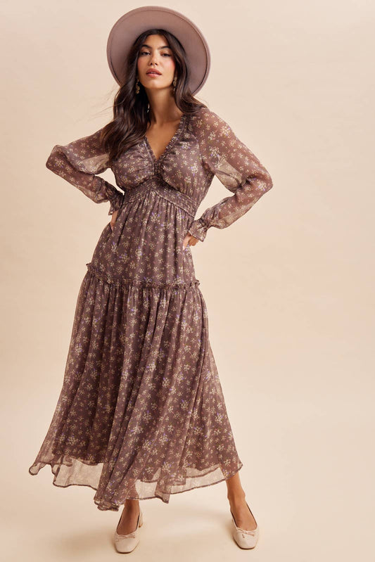 The Rosalie Floral Maxi — Chestnut